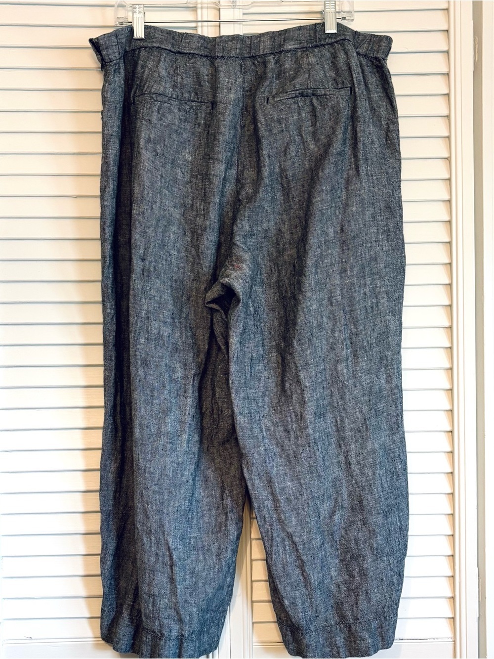J. Jill 100% Linen Gray Wide Leg Crop Pants Size XL - Picture 3 of 6